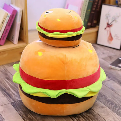 Plush Fries Burger Popcorn Food Stuffed Toy 25-70cm