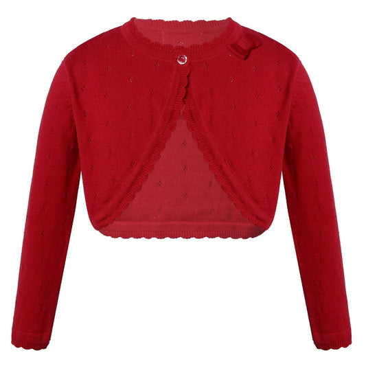 Girls Knitted Shrug Cardigan (Age 24M-13YRS) Red