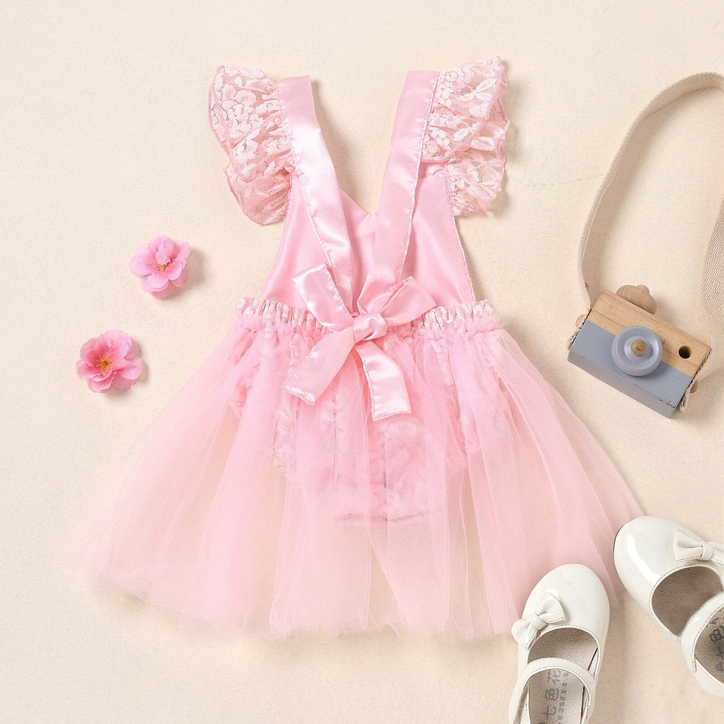 Baby One Year Birthday Lace Tulle Romper (Age 6M-24M)