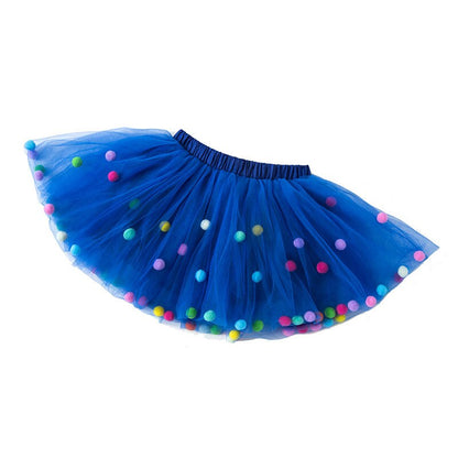 Girls Tutu Pom Pom Skirt (Age 3M-9YRS)