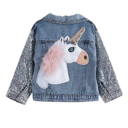 Girls Unicorn Sequin Denim Jacket (Age 3-7YRS)