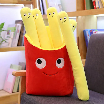 Plush Fries Burger Popcorn Food Stuffed Toy 25-70cm