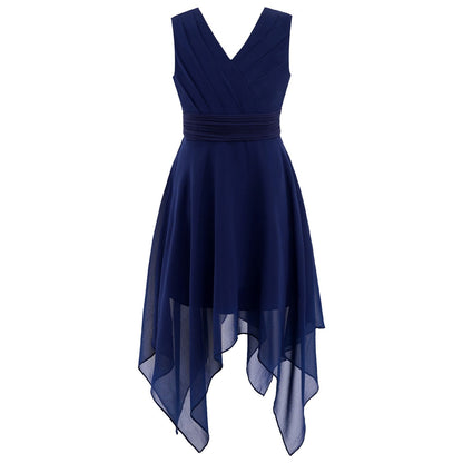 Girls Floaty Chiffon Dress (Age 6-16 YEARS) Navy