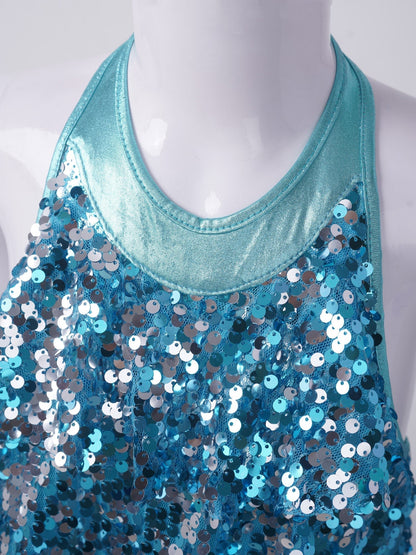 Girls Sequin Unitard Playsuit (Age 6-14 YRS)