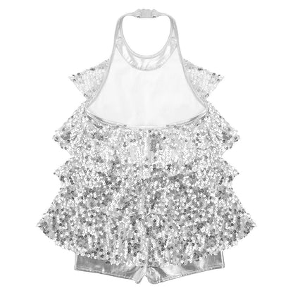 Girls Sequin Unitard Playsuit (Age 6-14 YRS)