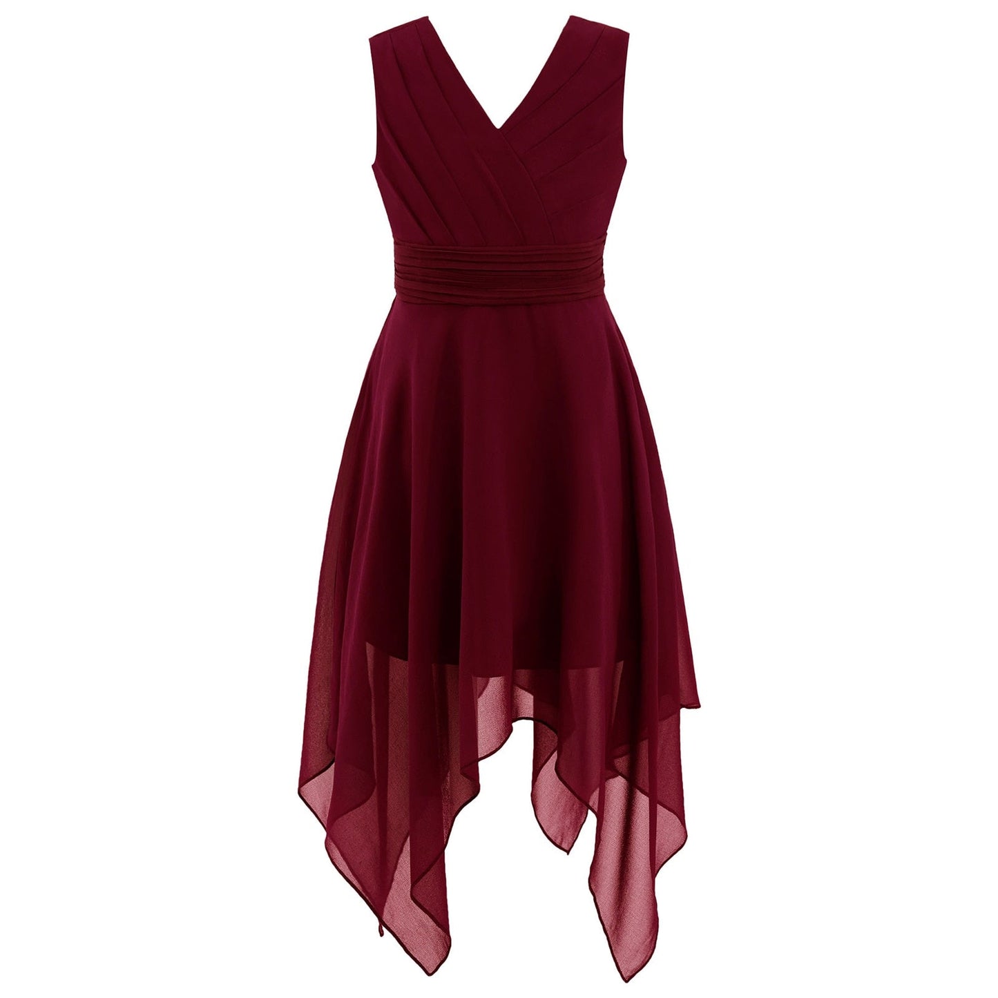 Girls Floaty Chiffon Dress (Age 6-16 YEARS) Burgundy