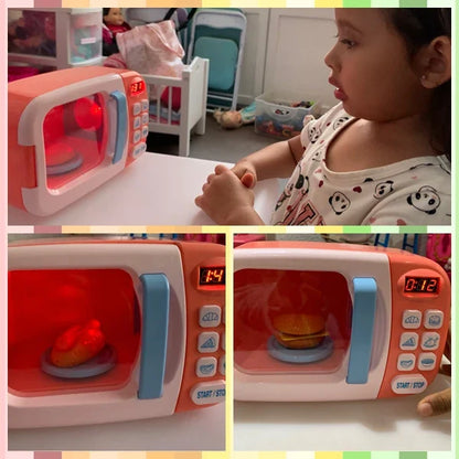 Kid's Kitchen Toys Simulation Microwave Oven Pretend Play