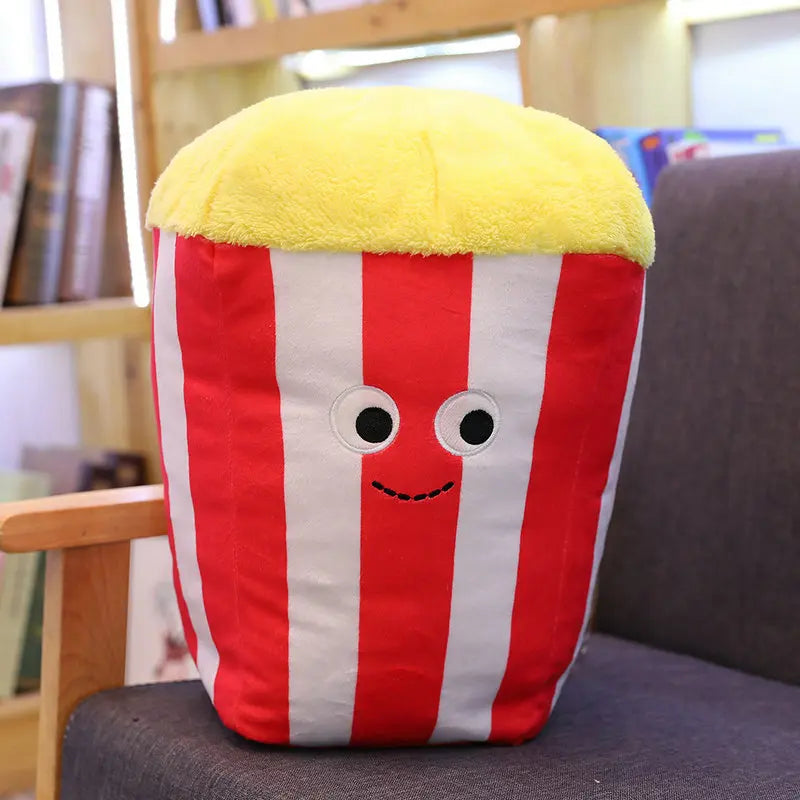 Plush Fries Burger Popcorn Food Stuffed Toy 25-70cm