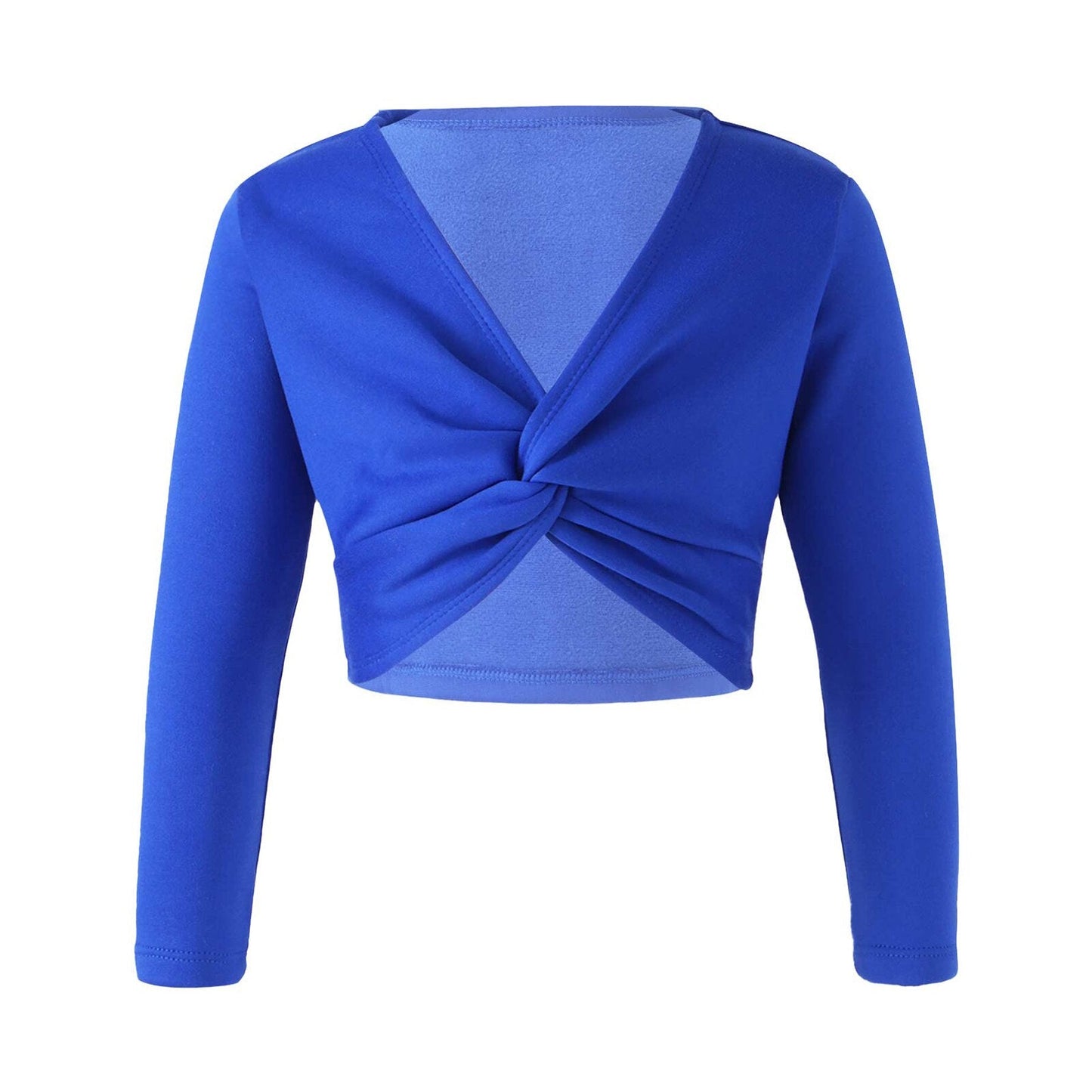 Girls Long Sleeve Wrap Crop Top (Age 5-16YRS) Blue