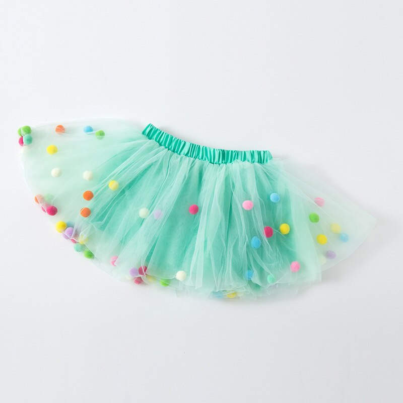 Girls Tutu Pom Pom Skirt (Age 3M-9YRS) Mint