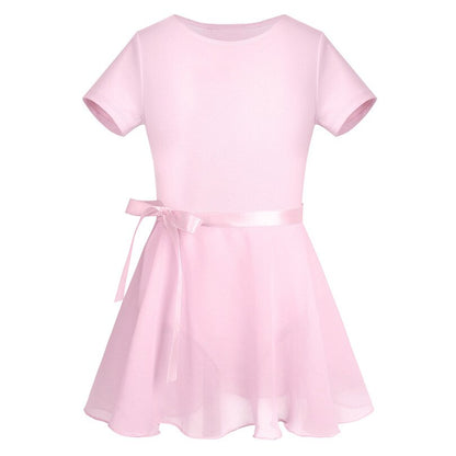 Girls Ribbon Leotard Dress (Age 24M-12YRS) Pink