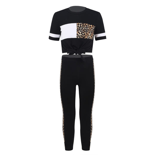 Girls T-Shirt & Legging Set (Age 4-16YRS) Black