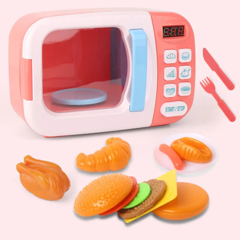 Kid's Kitchen Toys Simulation Microwave Oven Pretend Play