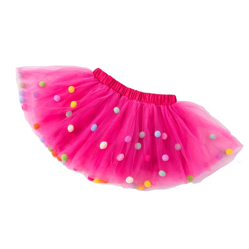 Girls Tutu Pom Pom Skirt (Age 3M-9YRS)