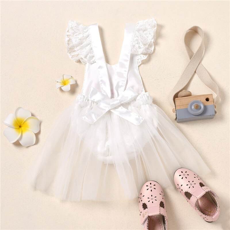 Baby One Year Birthday Lace Tulle Romper (Age 6M-24M)