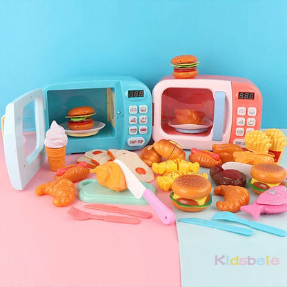 Kid's Kitchen Toys Simulation Microwave Oven Pretend Play