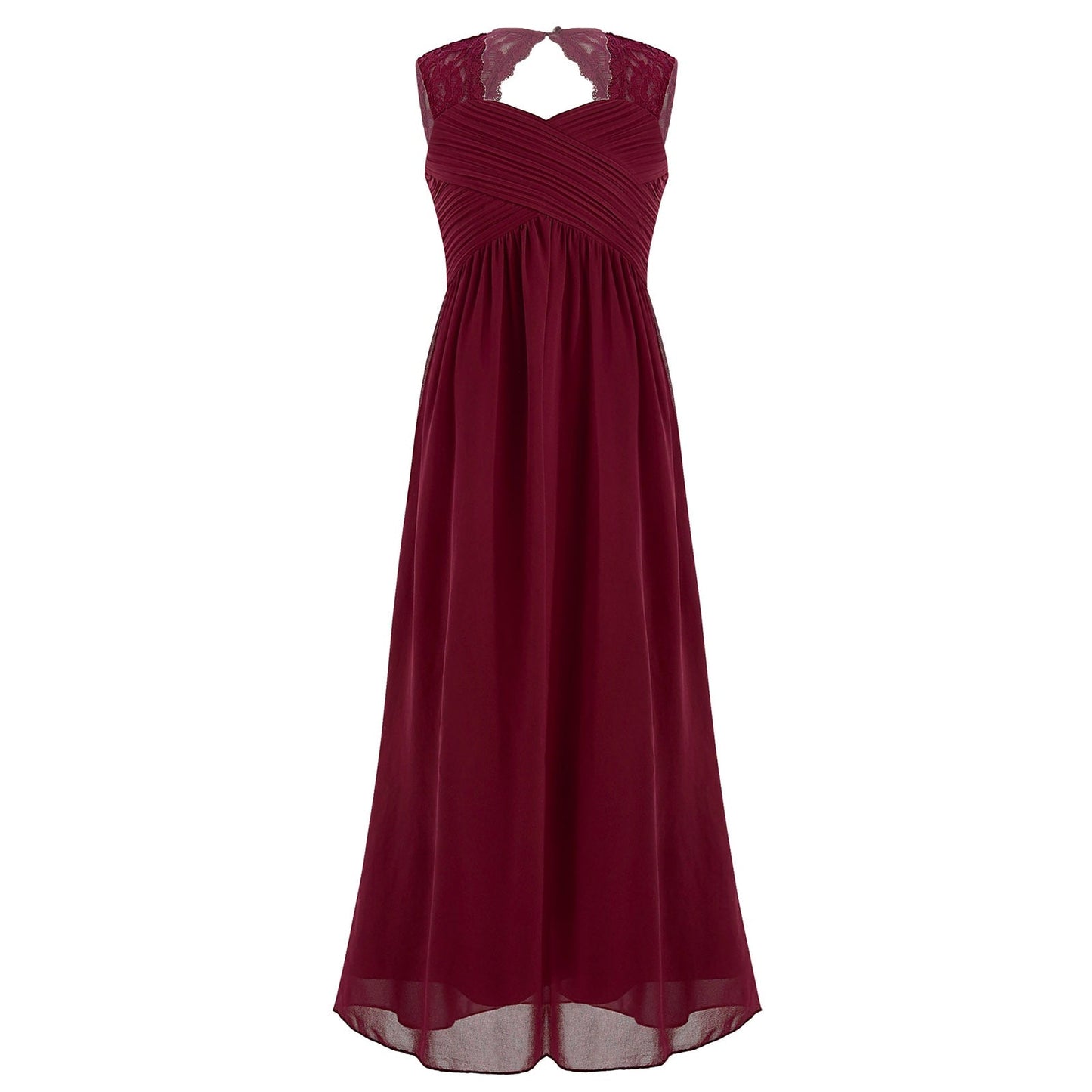 Girls Floaty Chiffon Maxi Dress (Age 4-14 Years) Burgundy