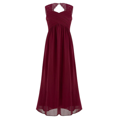 Girls Floaty Chiffon Maxi Dress (Age 4-14 Years) Burgundy