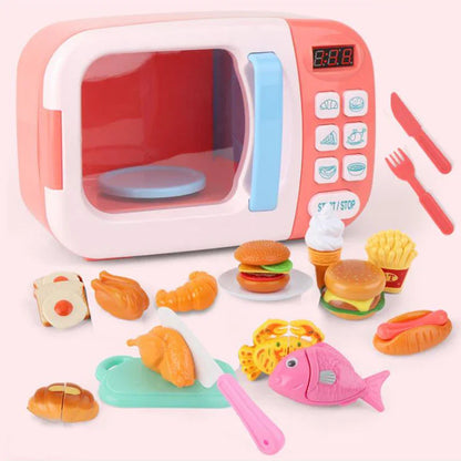 Kid's Kitchen Toys Simulation Microwave Oven Pretend Play