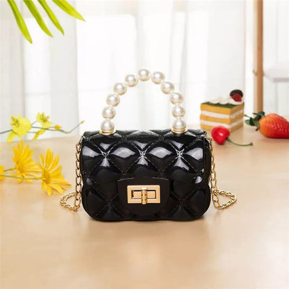 Kids PVC Jelly Purse Handbag Black