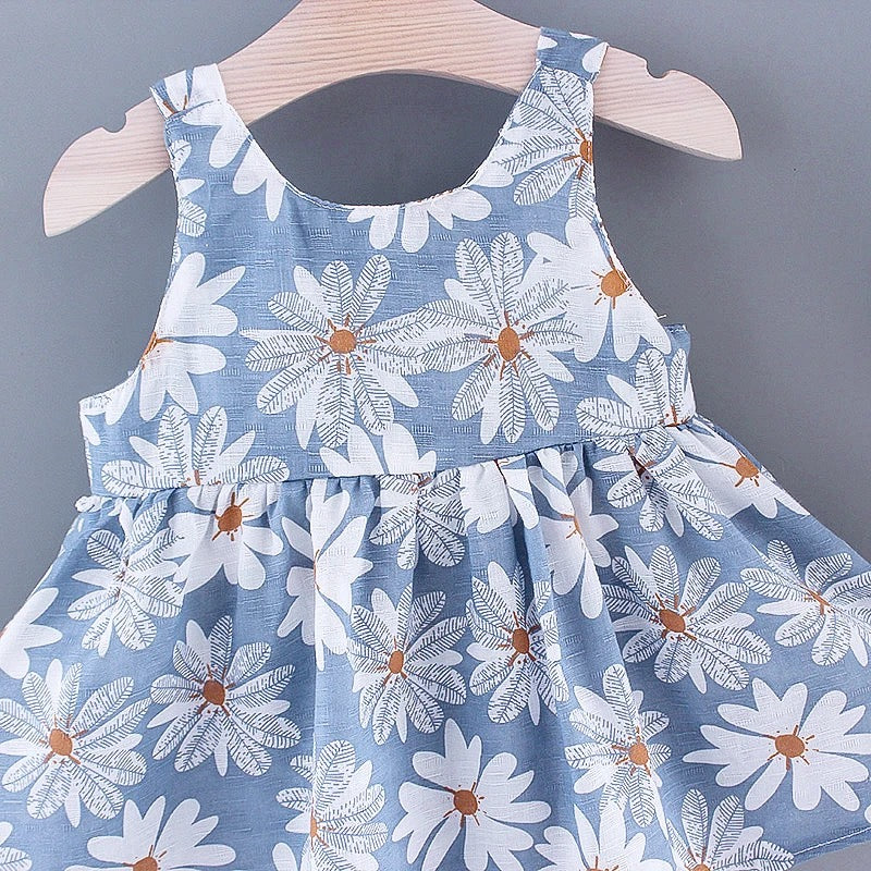 Girls Daisy Dress & Matching Hat (Age 9M - 3YRS)