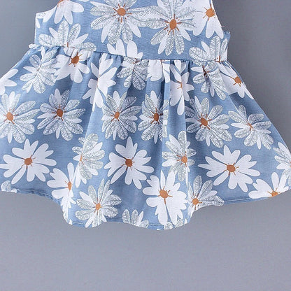 Girls Daisy Dress & Matching Hat (Age 9M - 3YRS)