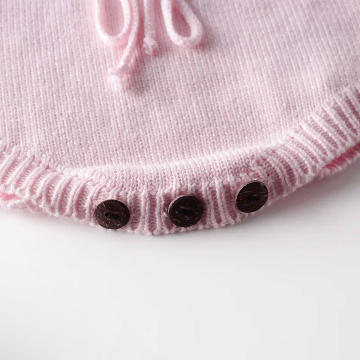 Baby Girls White & Pink Knitted Romper (Age 3M-24M)