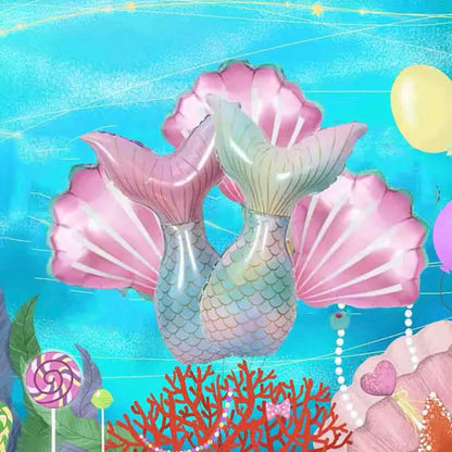 Mermaid Party Aluminium Balloons - 5 Pack