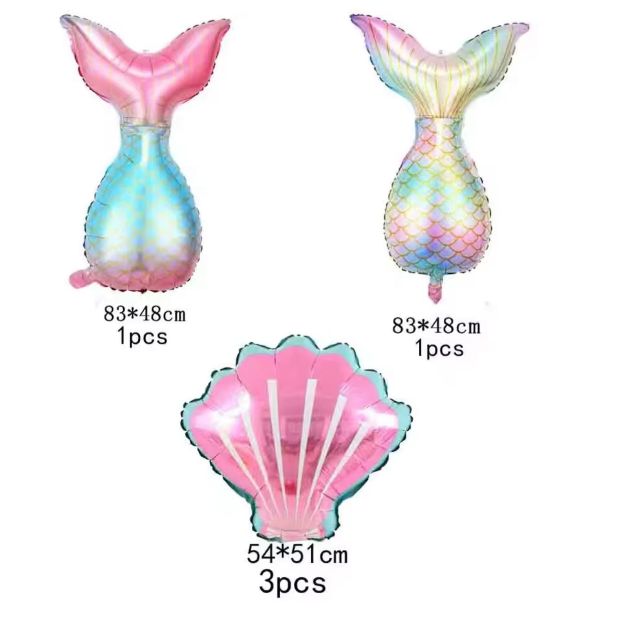 Mermaid Party Aluminium Balloons - 5 Pack