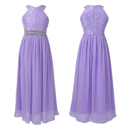 Girls Embroidered Floaty Maxi Dress (Age 6-12YRS) Lavender