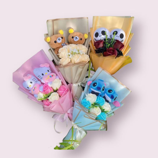 Teddy Bear Character Plush Gift Flower Bouquet