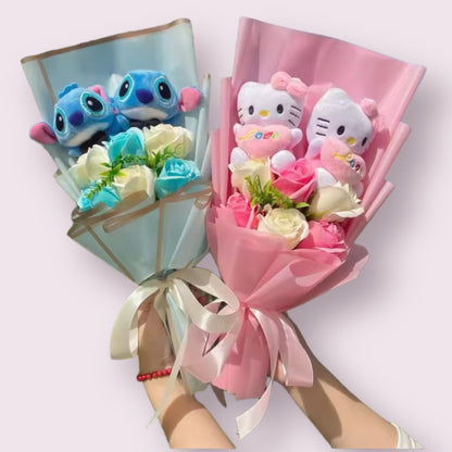 Teddy Bear Character Plush Gift Flower Bouquet