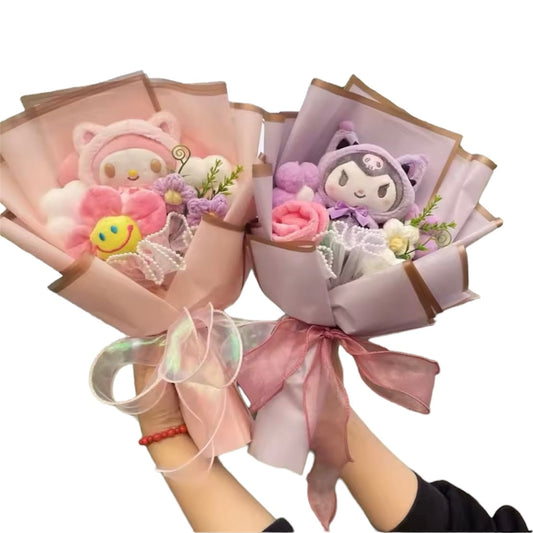 Plush Miss Kitty Gift Flower Bouquet