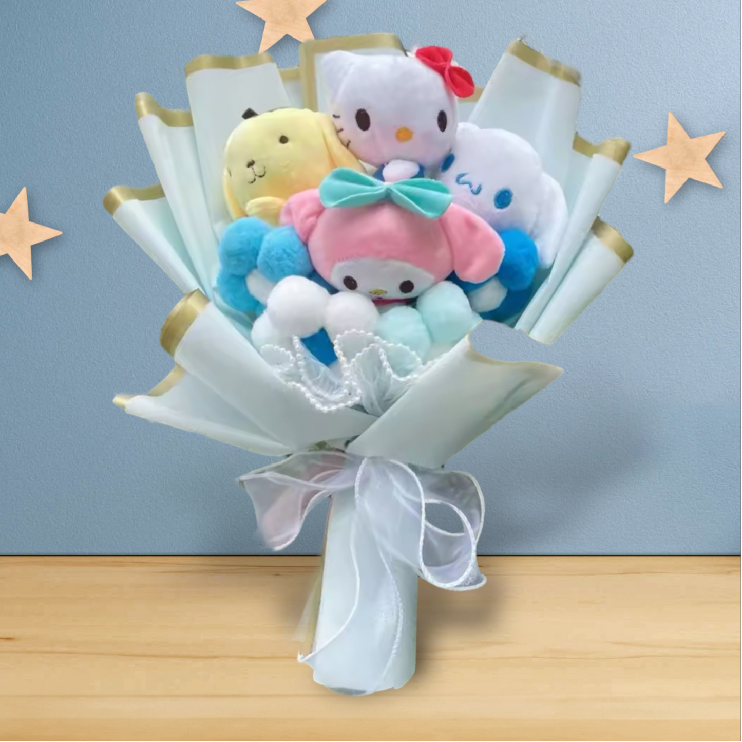 Stuffed Miss Kitty Plush Gift Flower Bouquet