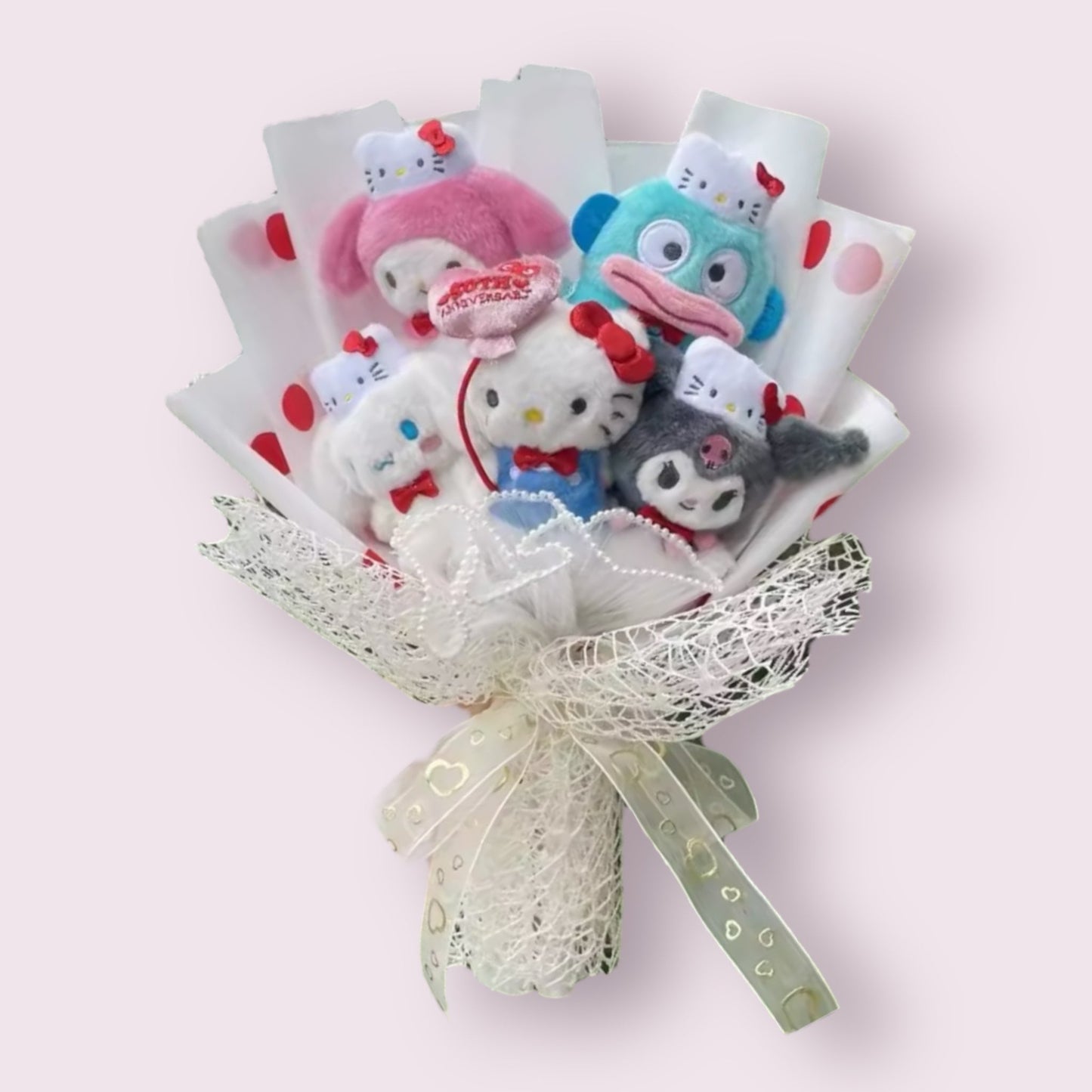 Miss Kitty Plush Gift Flower Bouquet - 38cm