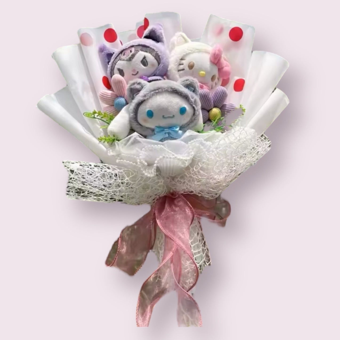 Miss Kitty Plush Gift Flower Bouquet - 38cm