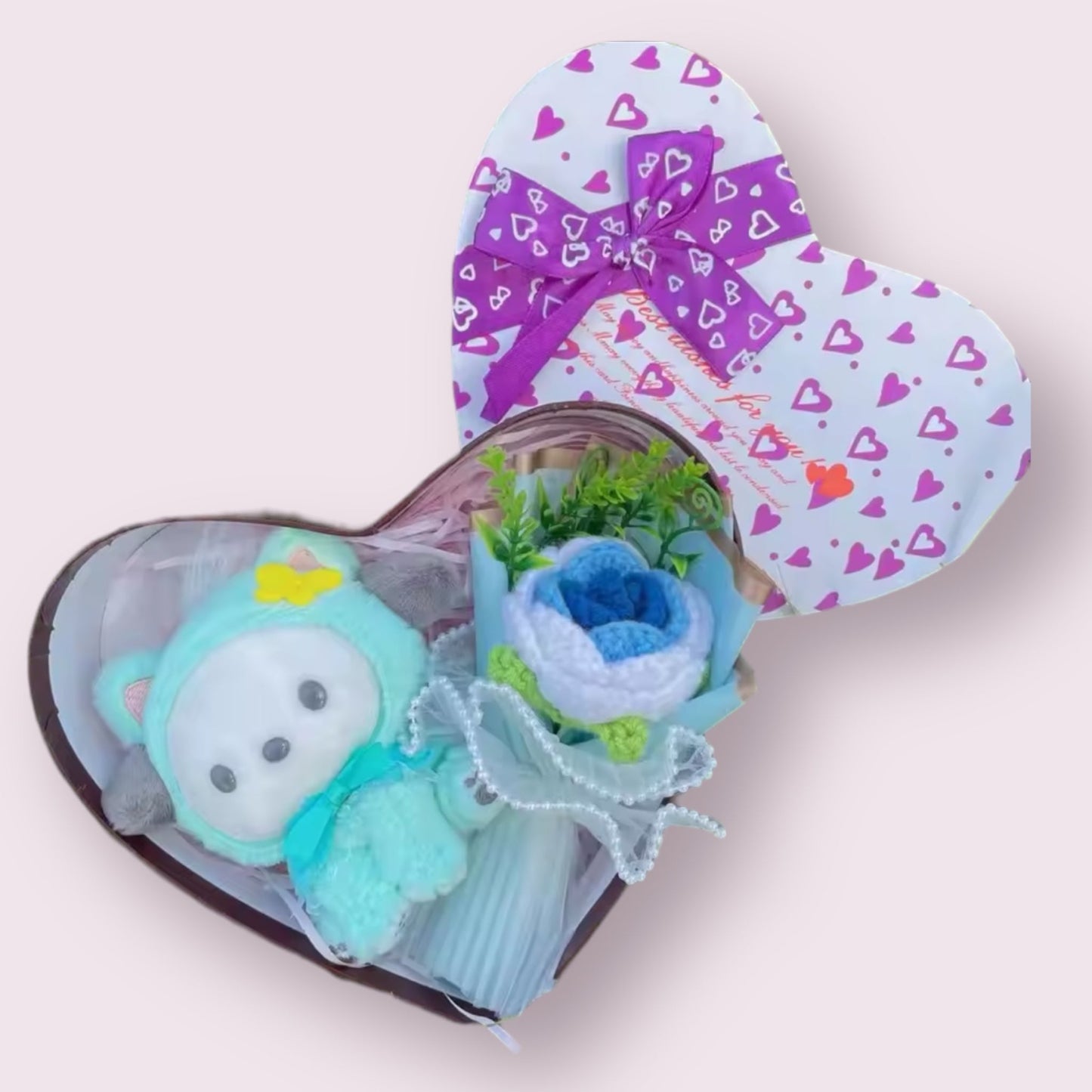 Miss Kitty Plush Doll Heart Shape Gift Box