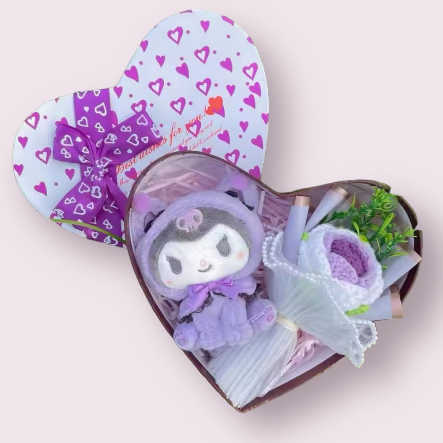 Miss Kitty Plush Doll Heart Shape Gift Box