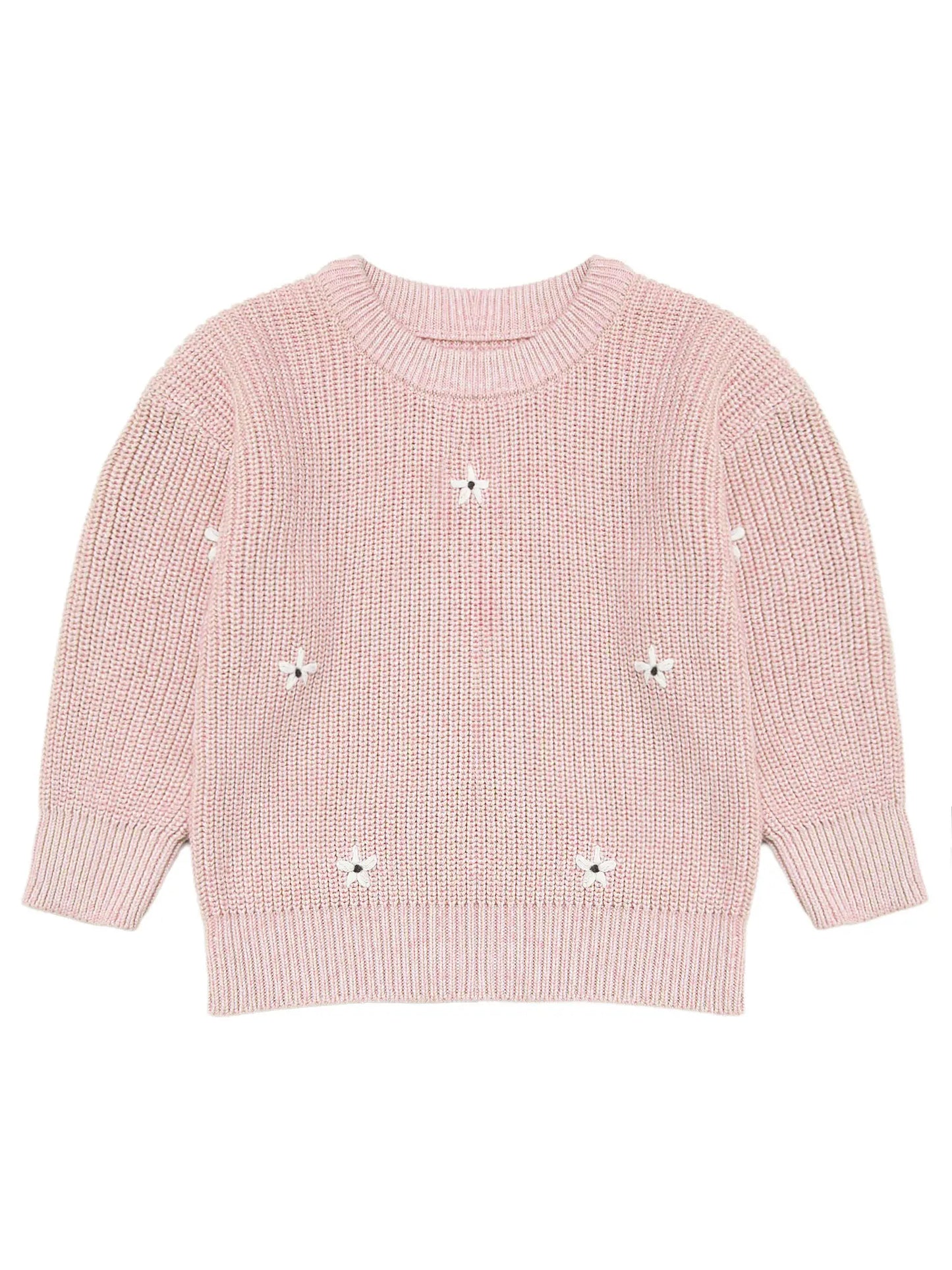 Girls Knitted Embroidered Jumper (Age 3M-6YRS)