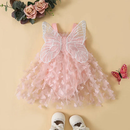 Baby Girls Butterfly Romper Dress (Age 6M - 24M)