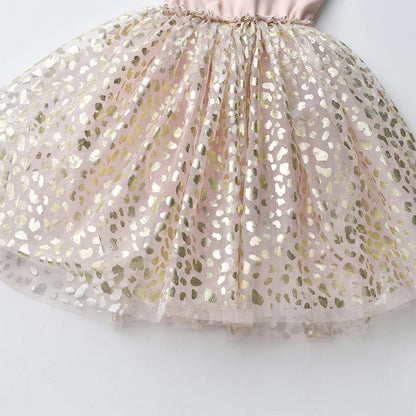 Girls Gold Shimmer Dress (Age 4-10YRS)