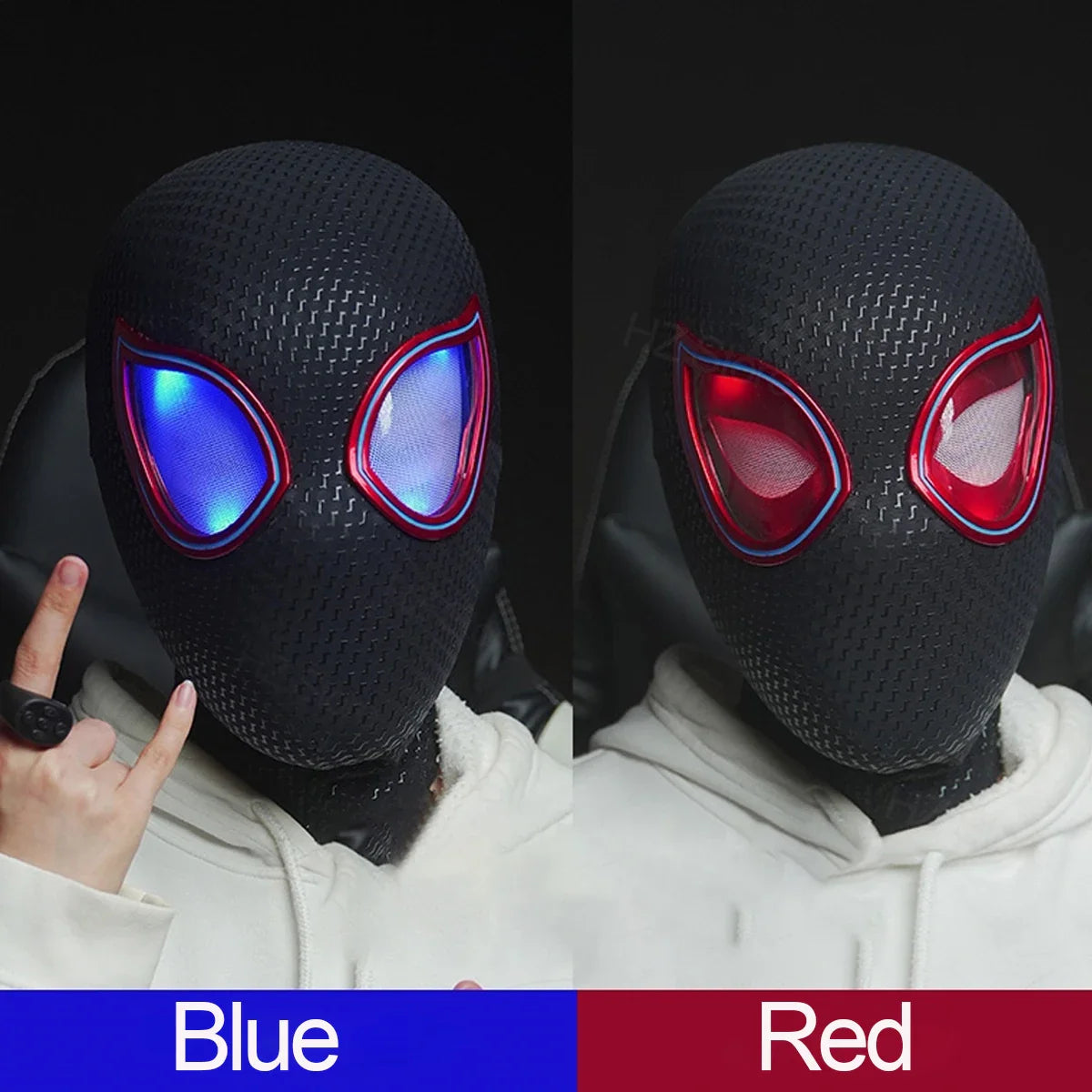 Marvel 1:1 Miles Morales Mask with Movable Eyes Electronic Gwen Spider-Man Helmet Ring Control Toy