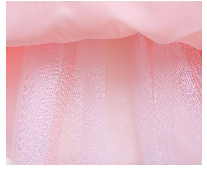 Girls Pink Fluffy Tulle Mesh Dress & Headband (Age 9M-6YRS)