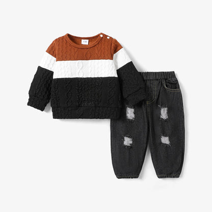 Baby Boys Jumper & Ripped Jeans Set (Age 3M-24M)