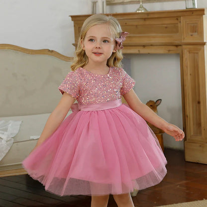 Girls Sequin Tulle Prom Dress (Age 3-8YRS)