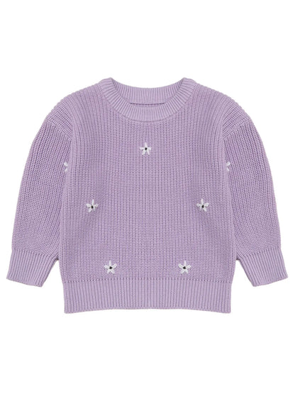 Girls Knitted Embroidered Jumper (Age 3M-6YRS)