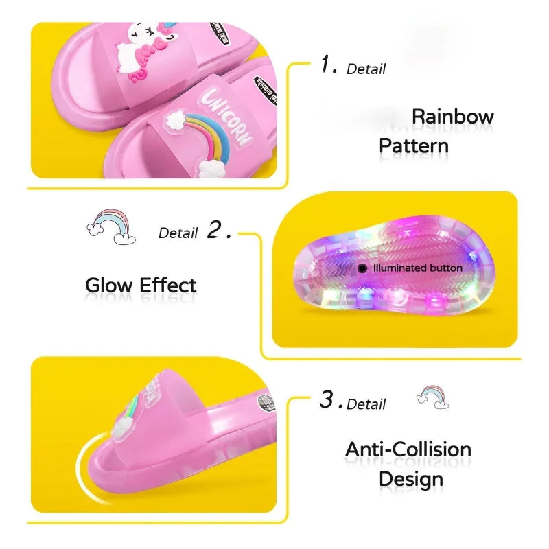 Kids Unicorm Light Up Slippers