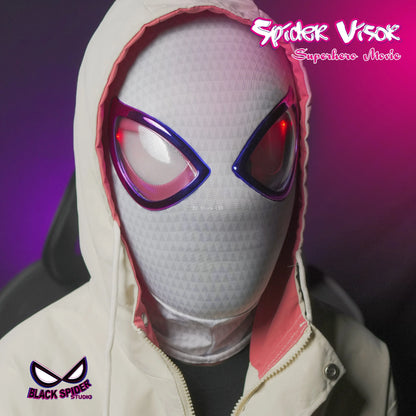 Marvel 1:1 Miles Morales Mask with Movable Eyes Electronic Gwen Spider-Man Helmet Ring Control Toy