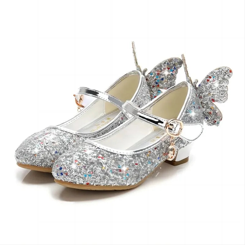 Girls Butterfly Diamond Glitter Shoes