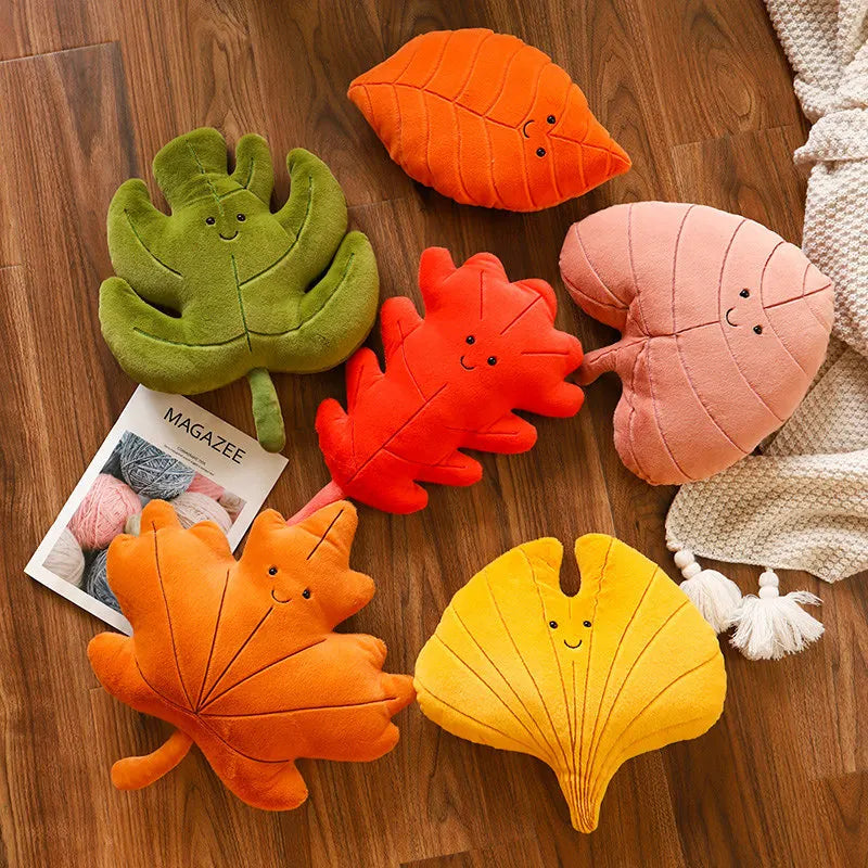 Plush Leaves Pillow Soft Stuffed Toy 29-38cm